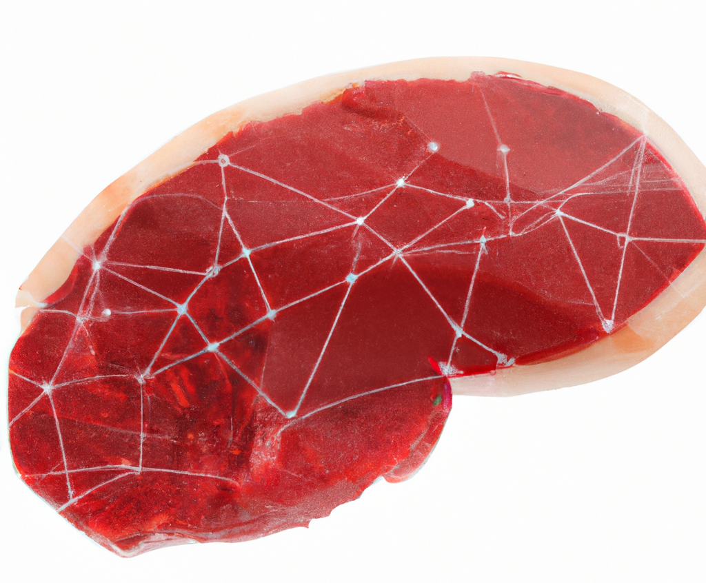 Piece of meat with AI network infused